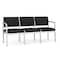 Lesro Black Seat, 3 Seat Sofa, 64.5 W 24.5 L 32 H, Linette Vinyl Seat, Lenox Steel Series LS3101 - alternate 1